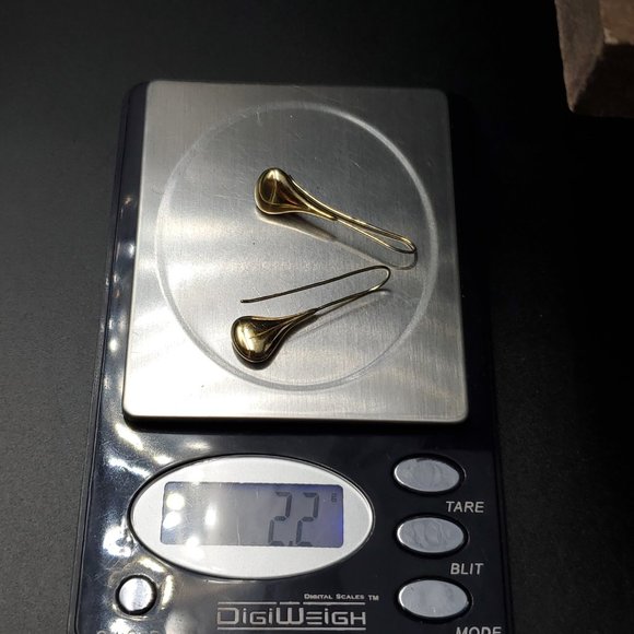 Gold Over Sterling Silver Cute Drop Style Long Earrings - Picture 5 of 5